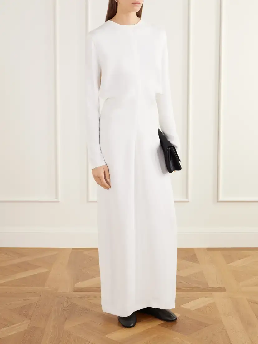 TOTEME Gathered Crepe Maxi Dress | Thumbnail 2 TOTEME Gathered Crepe Maxi Dress | Thumbnail 2