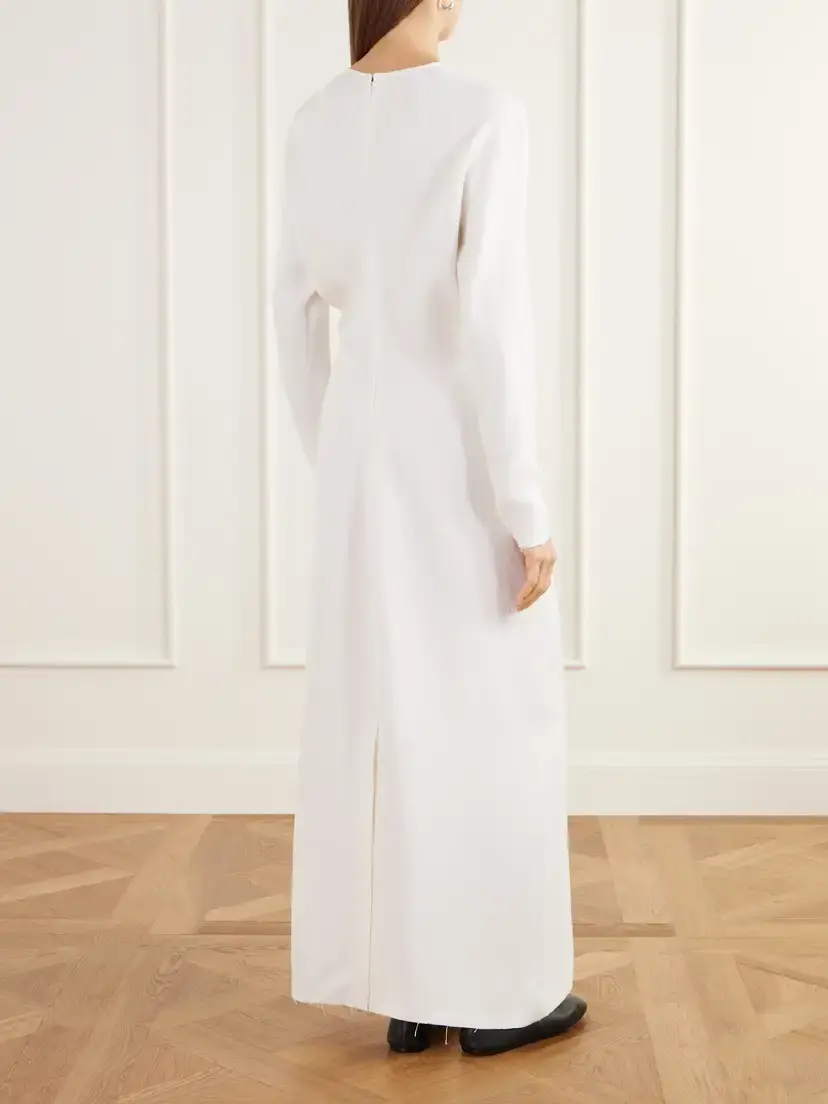 TOTEME Gathered Crepe Maxi Dress | Thumbnail 3 TOTEME Gathered Crepe Maxi Dress | Thumbnail 3