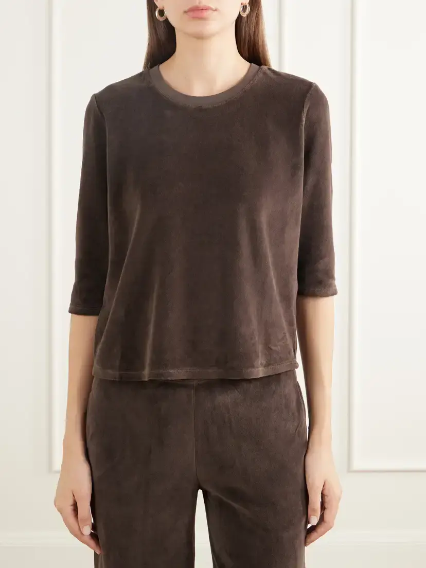 Suzie Kondi Corfu Cotton-blend Velour T-shirt | Thumbnail 3 Suzie Kondi Corfu Cotton-blend Velour T-shirt | Thumbnail 3