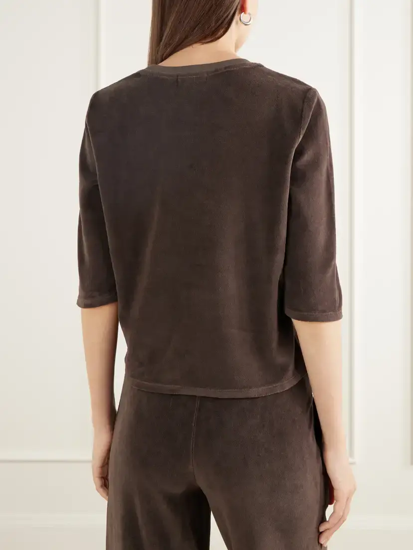 Suzie Kondi Corfu Cotton-blend Velour T-shirt | Thumbnail 4 Suzie Kondi Corfu Cotton-blend Velour T-shirt | Thumbnail 4