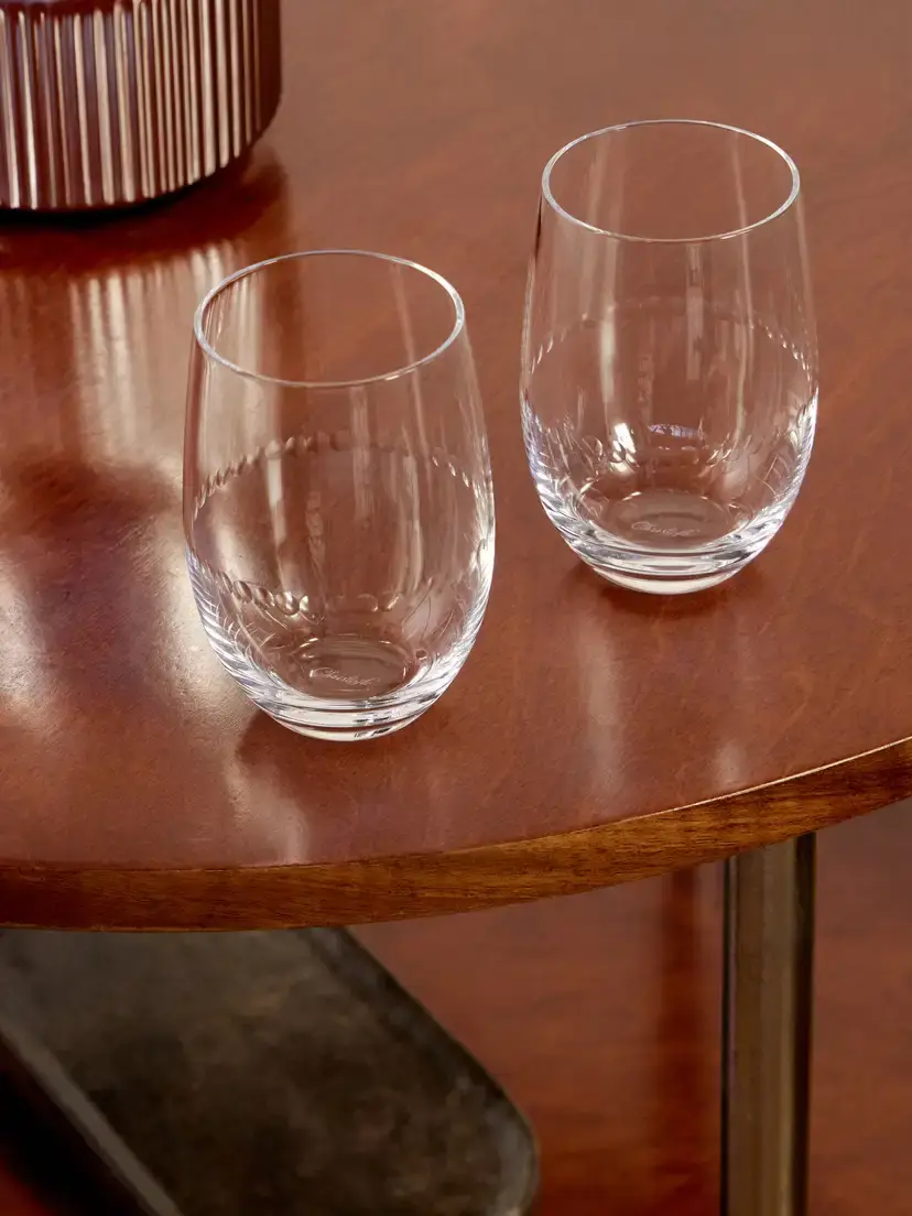 Christofle Perles Set Of Two Crystal Water Glasses | Thumbnail 2 Christofle Perles Set Of Two Crystal Water Glasses | Thumbnail 2