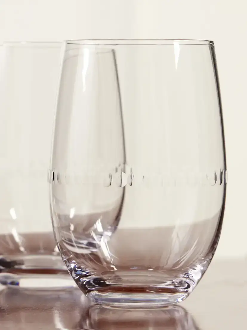 Christofle Perles Set Of Two Crystal Water Glasses | Thumbnail 3 Christofle Perles Set Of Two Crystal Water Glasses | Thumbnail 3