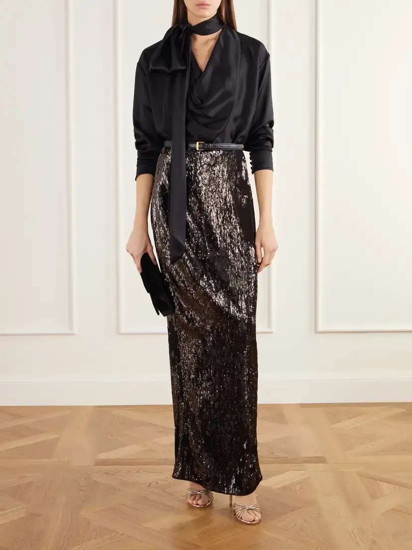 Balmain Sequined Crepe Maxi Skirt | Thumbnail 2 Balmain Sequined Crepe Maxi Skirt | Thumbnail 2