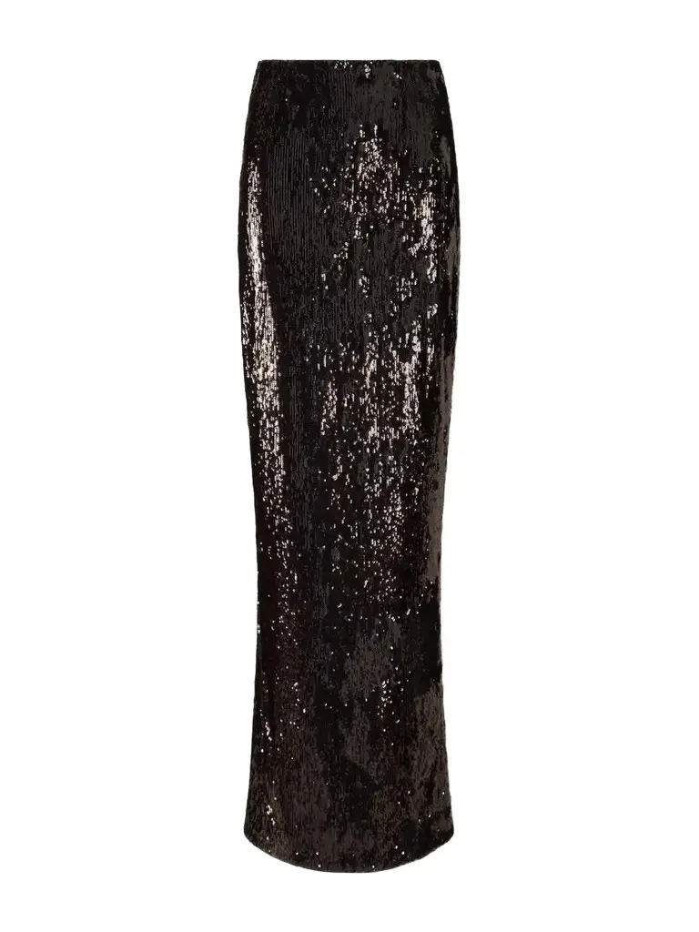 Sequined Crepe Maxi Skirt