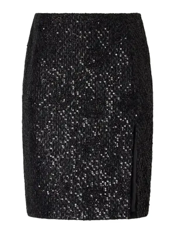 Sequined Tweed Mini Skirt