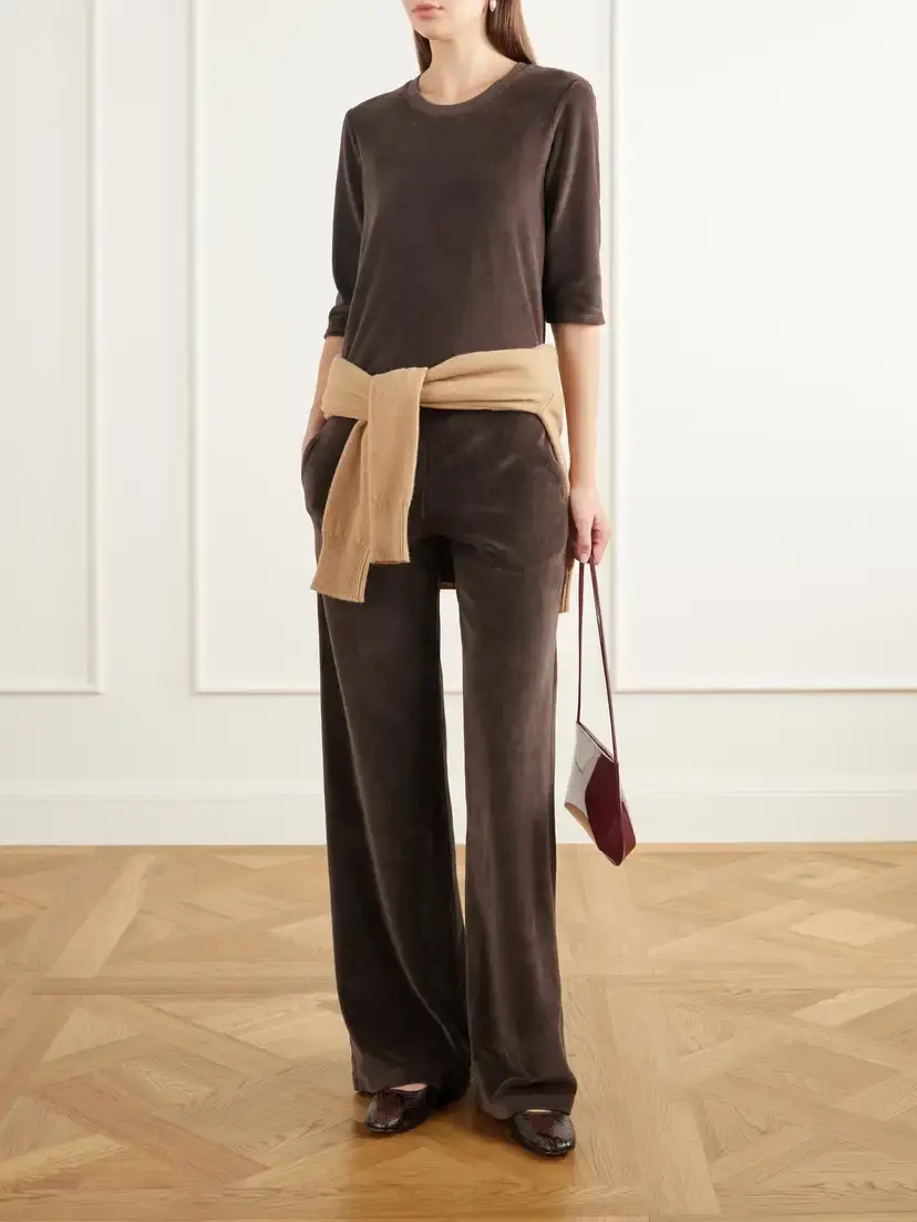 Suzie Kondi Pantaloni Cotton-blend Velour Wide-leg Pants | Thumbnail 2 Suzie Kondi Pantaloni Cotton-blend Velour Wide-leg Pants | Thumbnail 2