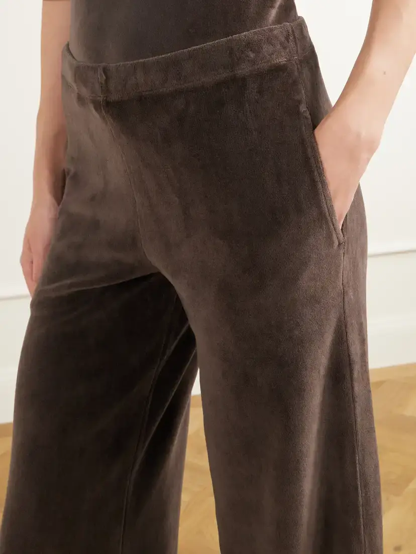 Suzie Kondi Pantaloni Cotton-blend Velour Wide-leg Pants | Thumbnail 5 Suzie Kondi Pantaloni Cotton-blend Velour Wide-leg Pants | Thumbnail 5