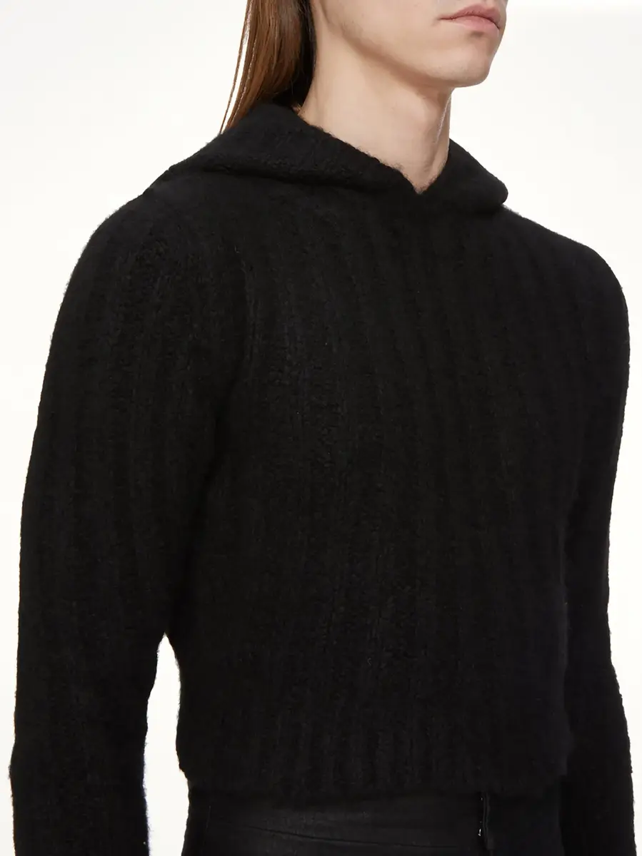 Rick Owens Tower Cropped Hooded Pull | Thumbnail 5 Rick Owens Tower Cropped Hooded Pull | Thumbnail 5