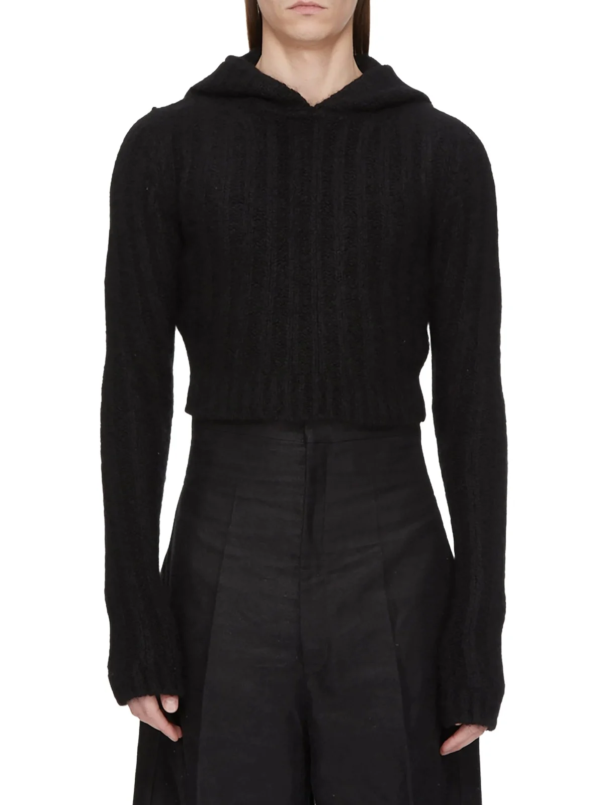 Rick Owens Tower Cropped Hooded Pull