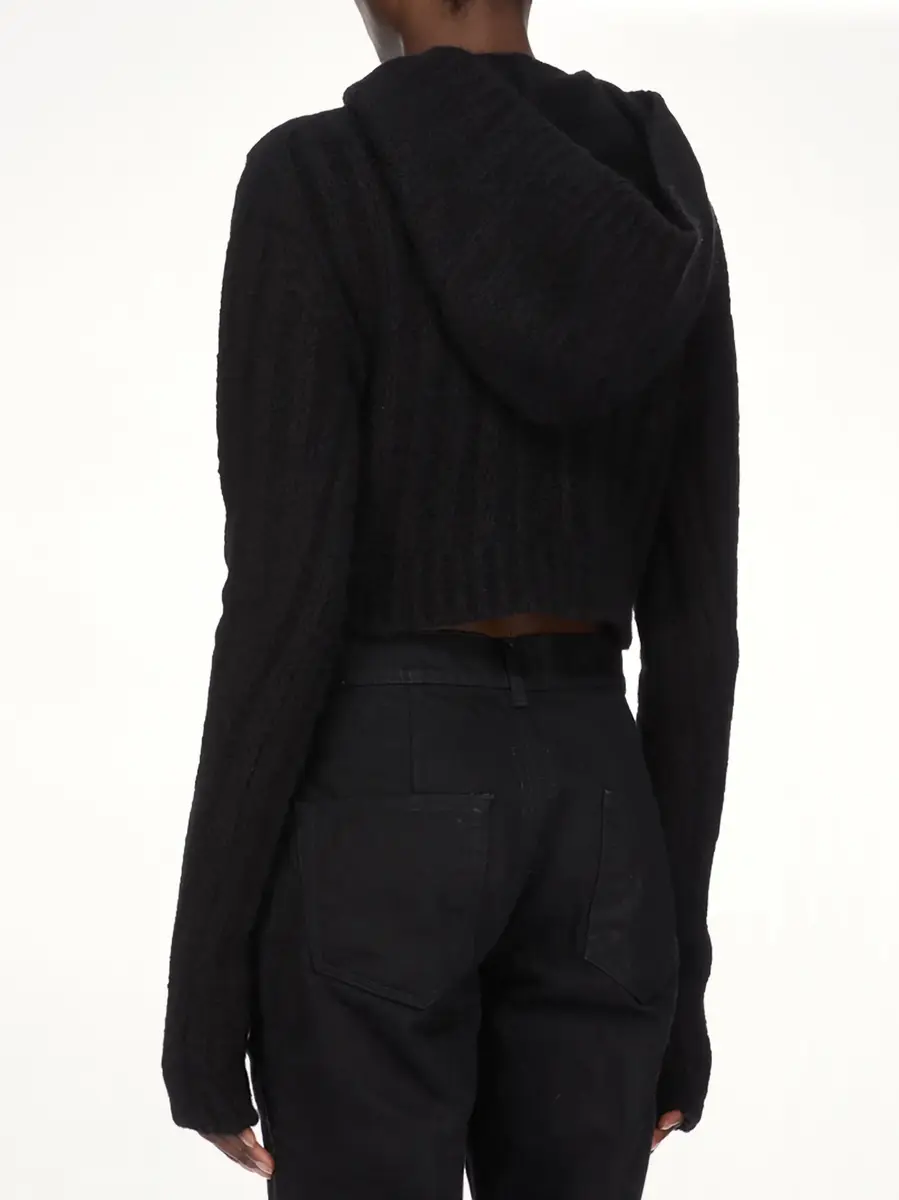 Rick Owens LS Cropped Hooded Top | Thumbnail 4 Rick Owens LS Cropped Hooded Top | Thumbnail 4