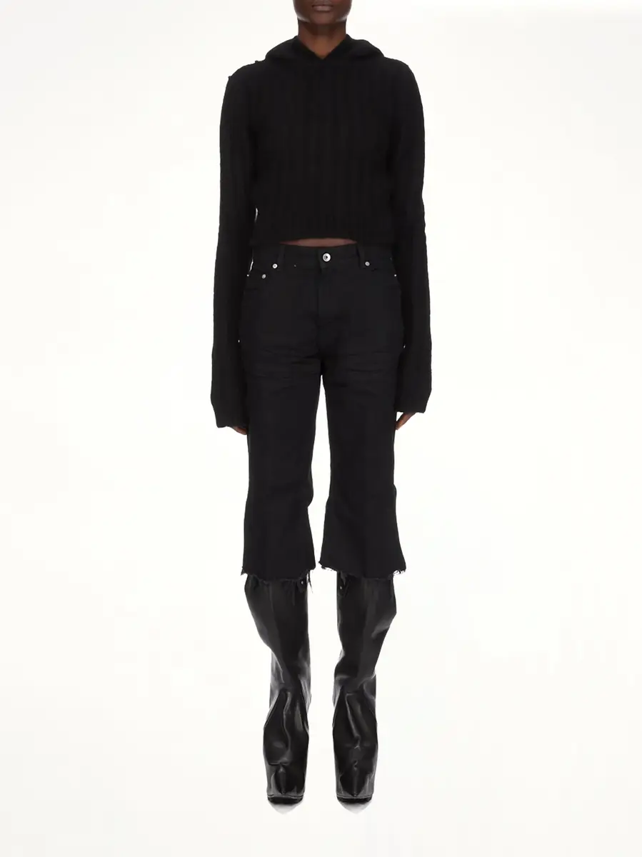 Rick Owens LS Cropped Hooded Top | Thumbnail 8 Rick Owens LS Cropped Hooded Top | Thumbnail 8