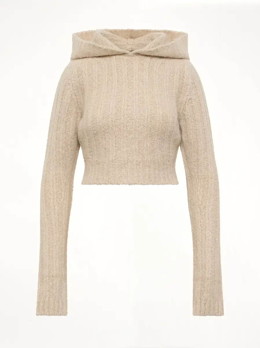 Rick Owens LS Cropped Hooded Top in Natural | Thumbnail 2 Rick Owens LS Cropped Hooded Top in Natural | Thumbnail 2