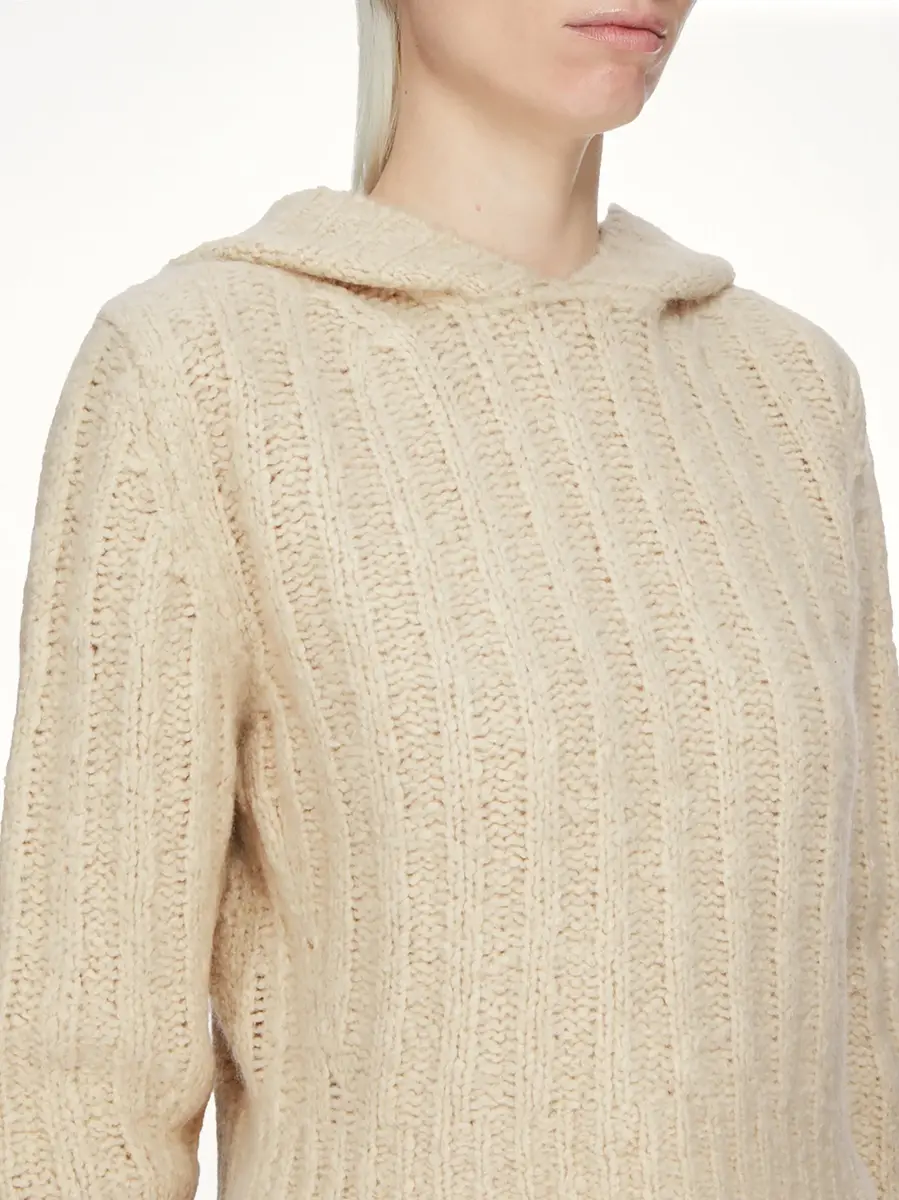 Rick Owens LS Cropped Hooded Top in Natural | Thumbnail 5 Rick Owens LS Cropped Hooded Top in Natural | Thumbnail 5