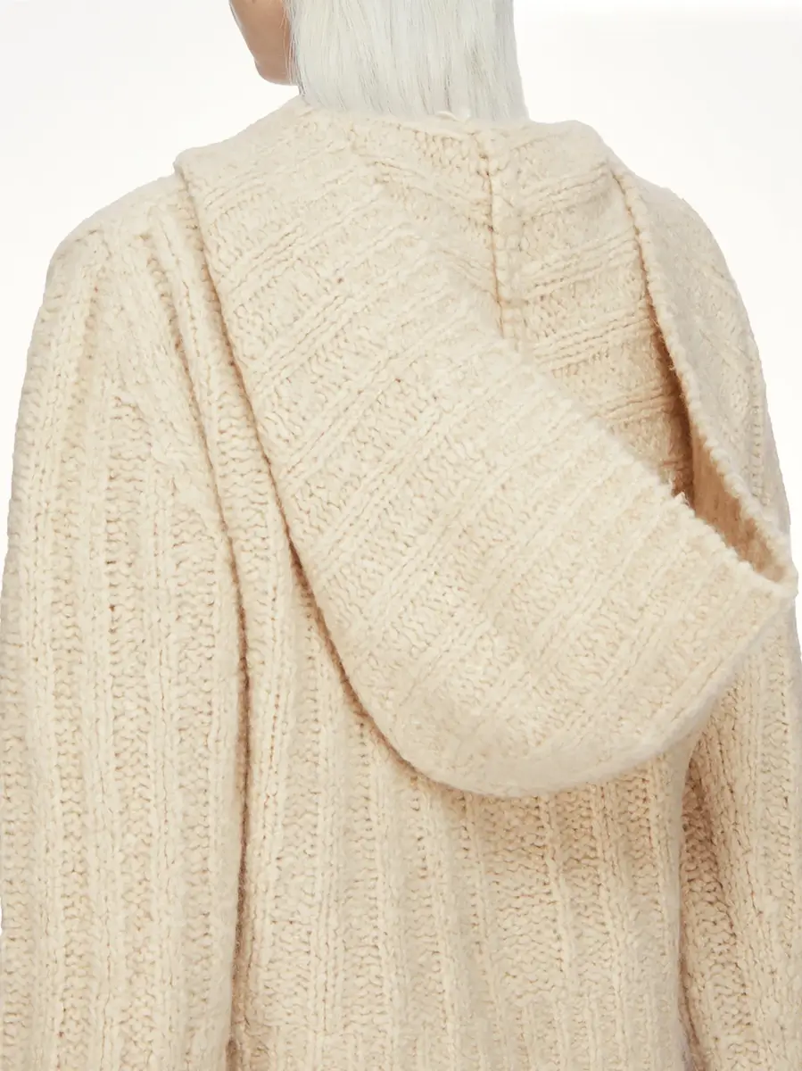 Rick Owens LS Cropped Hooded Top in Natural | Thumbnail 6 Rick Owens LS Cropped Hooded Top in Natural | Thumbnail 6