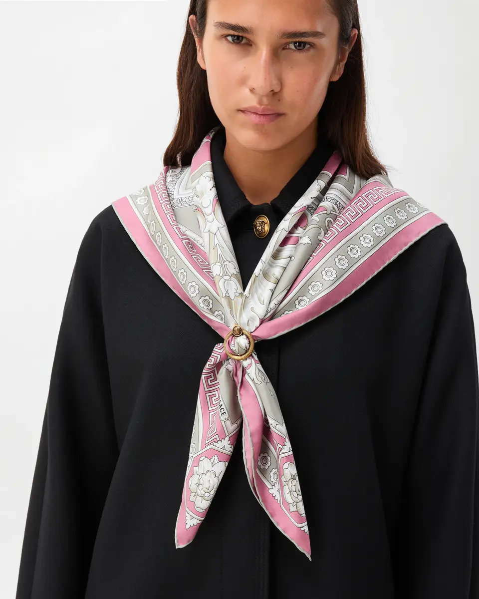 Versace Printed Silk Twill Scarf 90 cm | Thumbnail 2 Versace Printed Silk Twill Scarf 90 cm | Thumbnail 2