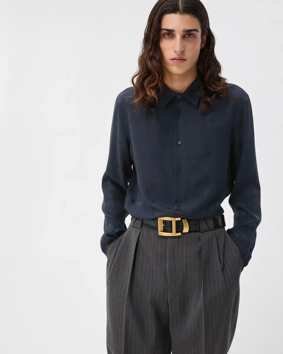 Versace Jacquard Silk Crêpe Satin Silk Shirt | Thumbnail 2 Versace Jacquard Silk Crêpe Satin Silk Shirt | Thumbnail 2