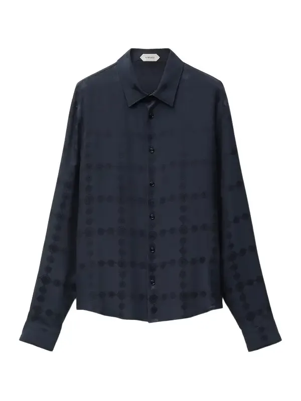 Versace Jacquard Silk Crêpe Satin Silk Shirt