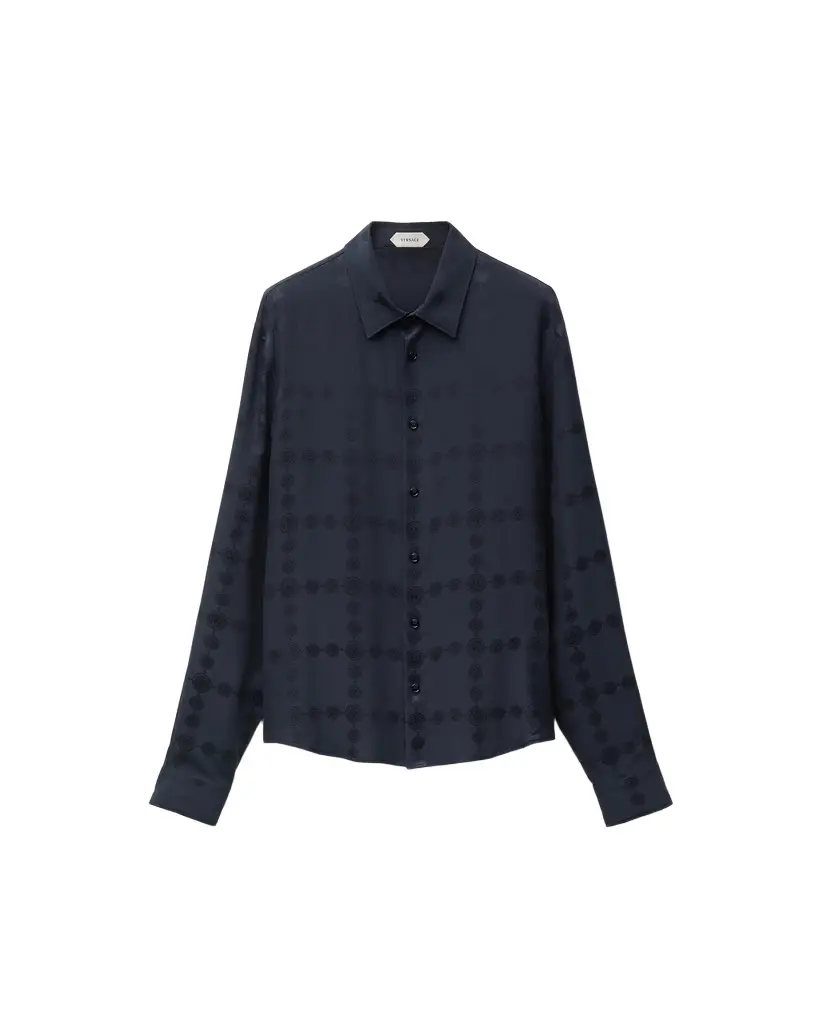 Versace Jacquard Silk Crêpe Satin Silk Shirt