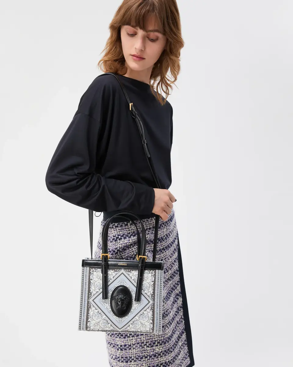 Versace Rivière Printed Mini Canvas Tote | Thumbnail 2 Versace Rivière Printed Mini Canvas Tote | Thumbnail 2