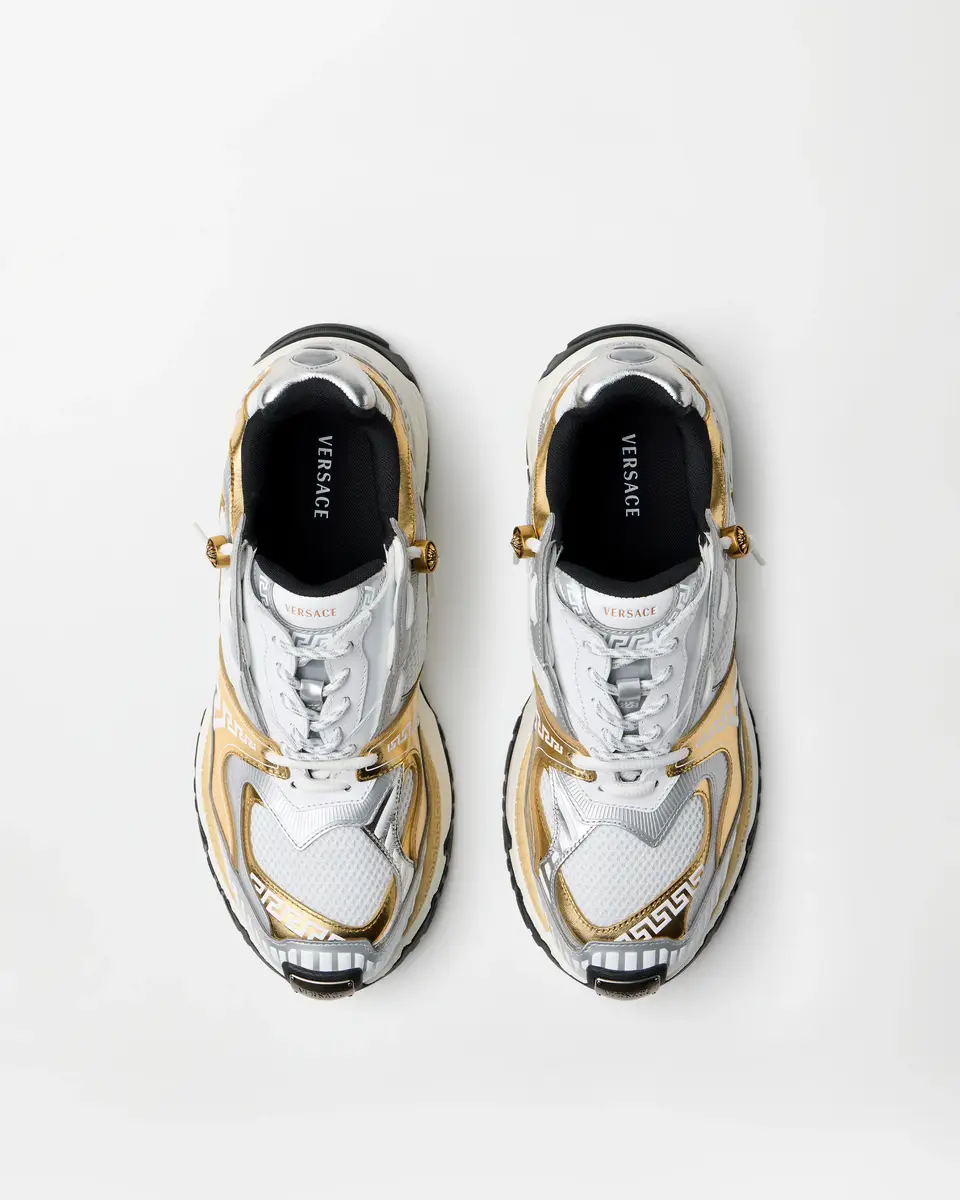 Versace Icaro Metallic Mesh & Leather Sneakers | Thumbnail 2 Versace Icaro Metallic Mesh & Leather Sneakers | Thumbnail 2