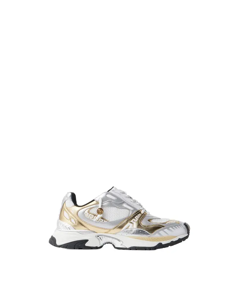 Versace Icaro Metallic Mesh & Leather Sneakers