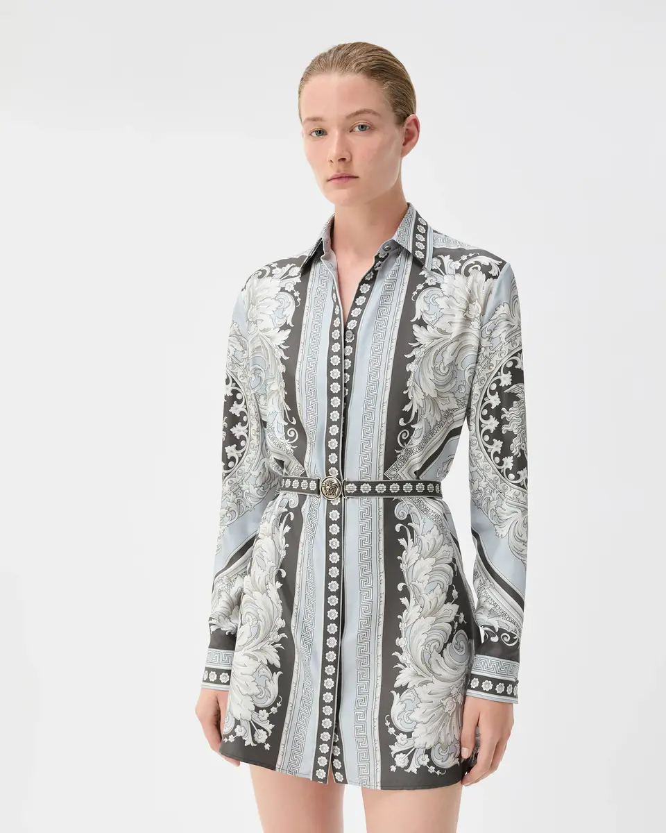 Versace Printed Silk Twill Mini Dress | Thumbnail 2