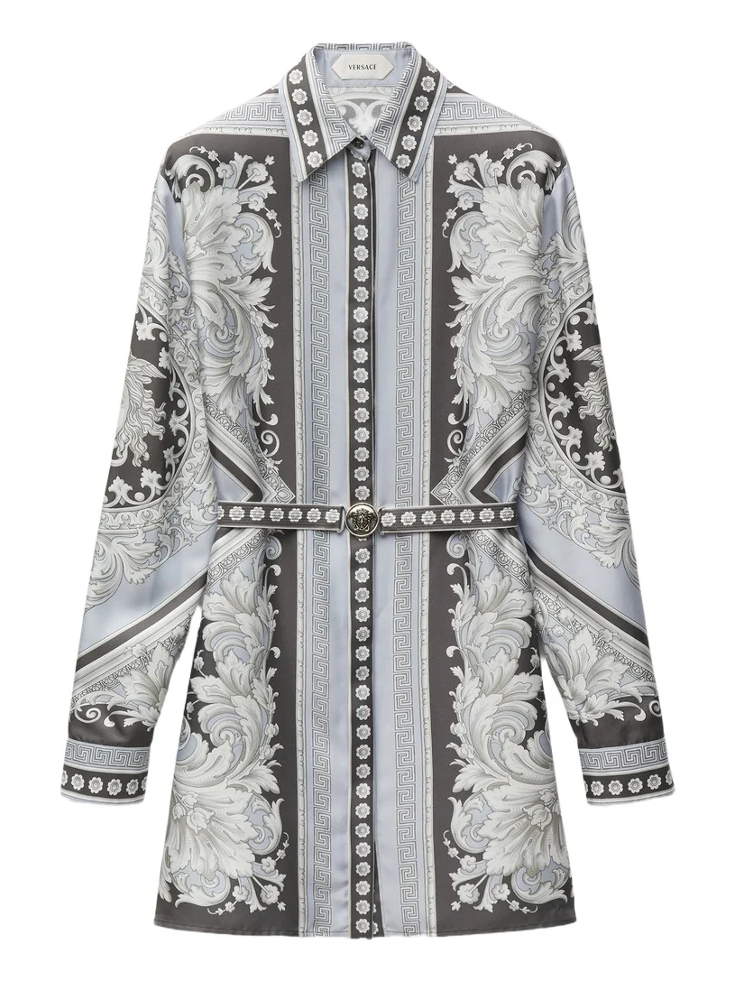 Printed Silk Twill Mini Dress