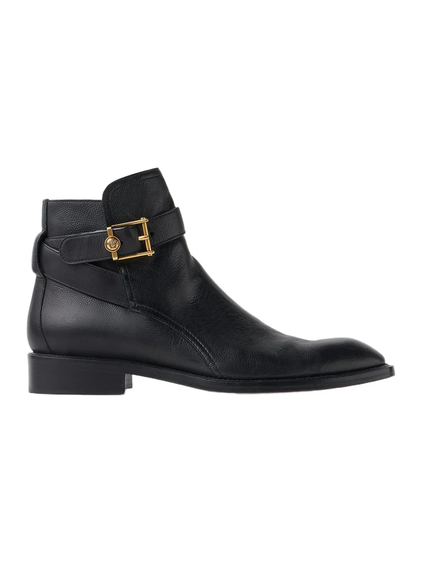 Versace Primo Leather Ankle Boots