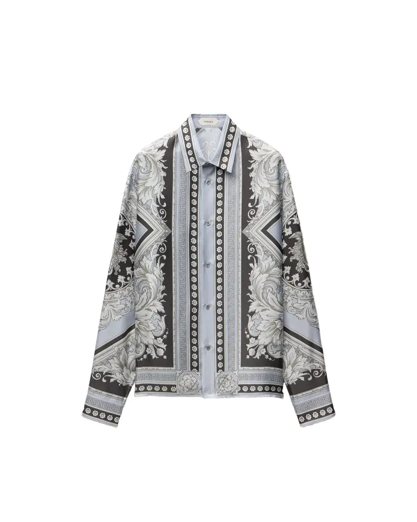 Versace Printed Silk Twill Regular Shirt