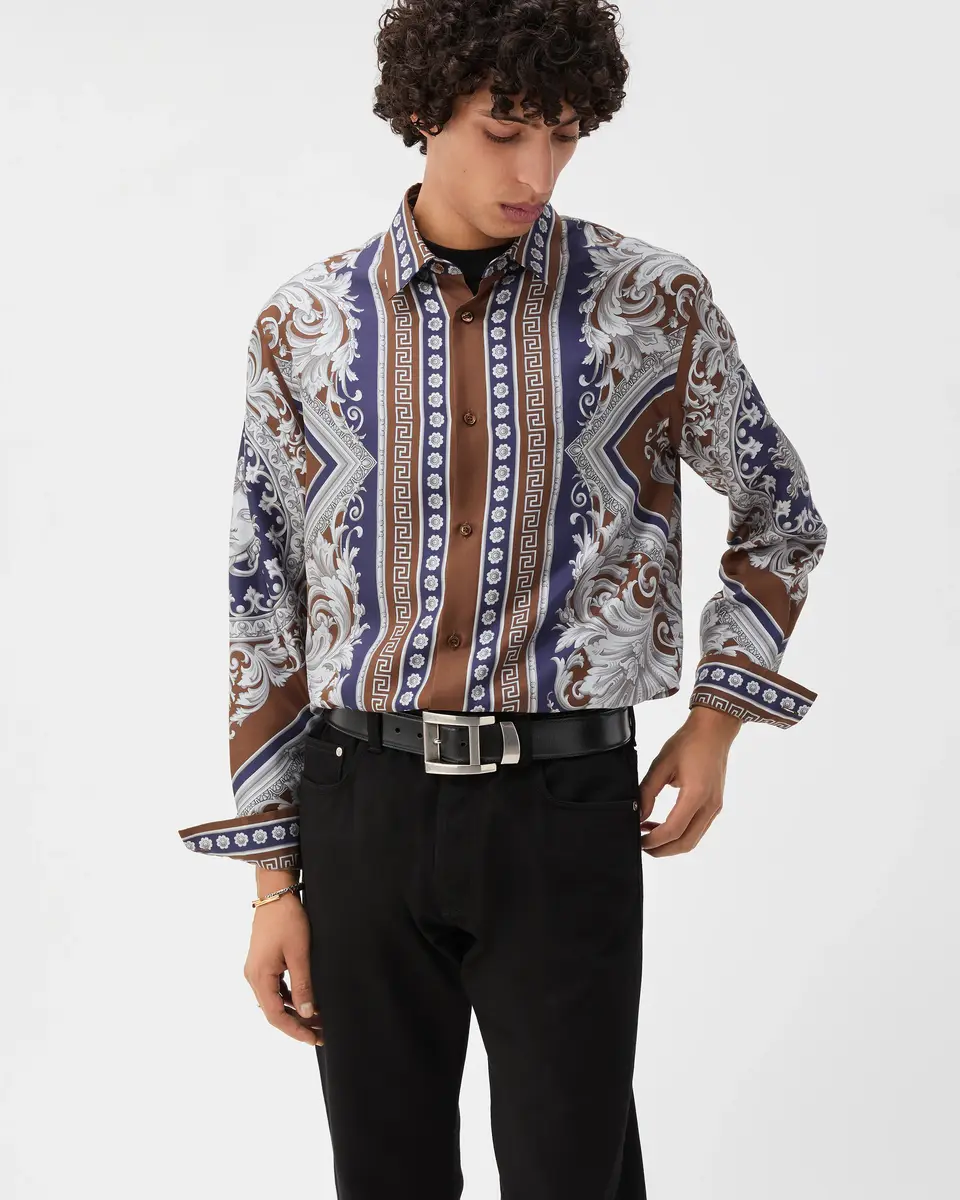 Versace Printed Silk Twill Regular Shirt | Thumbnail 2 Versace Printed Silk Twill Regular Shirt | Thumbnail 2