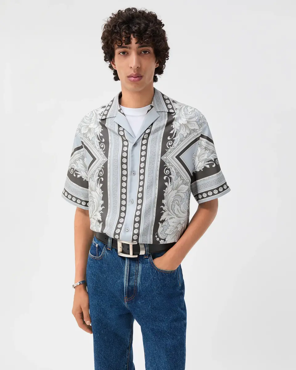 Versace Printed Silk Twill Regular Shirt | Thumbnail 2 Versace Printed Silk Twill Regular Shirt | Thumbnail 2