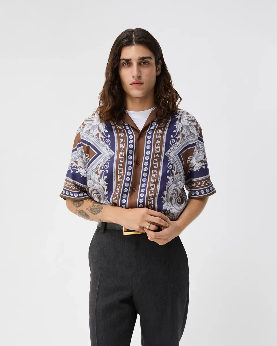 Versace Printed Silk Twill Regular Shirt | Thumbnail 2 Versace Printed Silk Twill Regular Shirt | Thumbnail 2