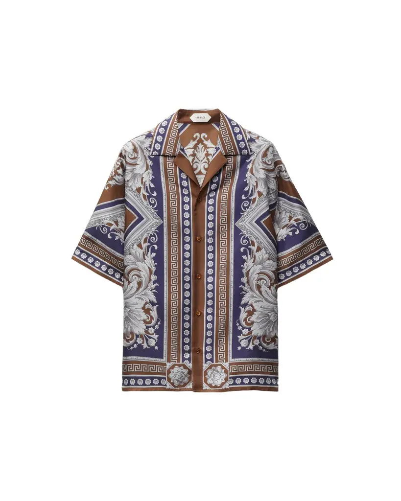 Versace Printed Silk Twill Regular Shirt