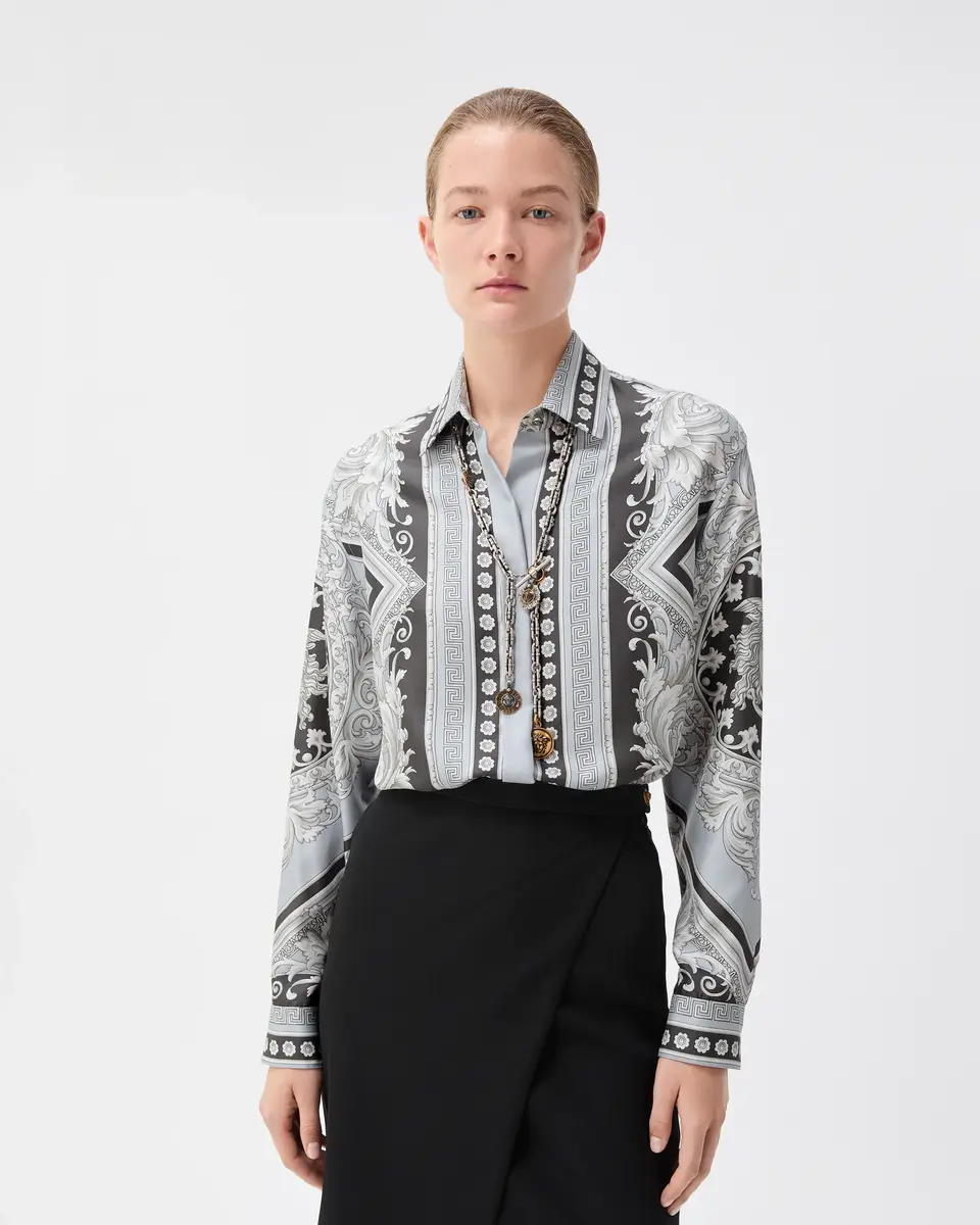 Versace Printed Silk Twill Shirt | Thumbnail 2 Versace Printed Silk Twill Shirt | Thumbnail 2