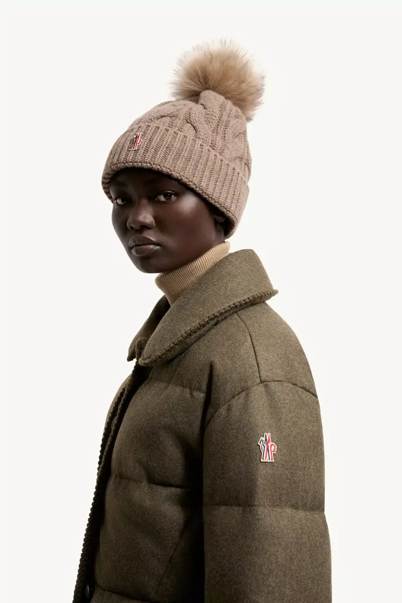 Moncler Grenoble Wool & Cashmere Beanie With Pom Pom | Thumbnail 3 Moncler Grenoble Wool & Cashmere Beanie With Pom Pom | Thumbnail 3