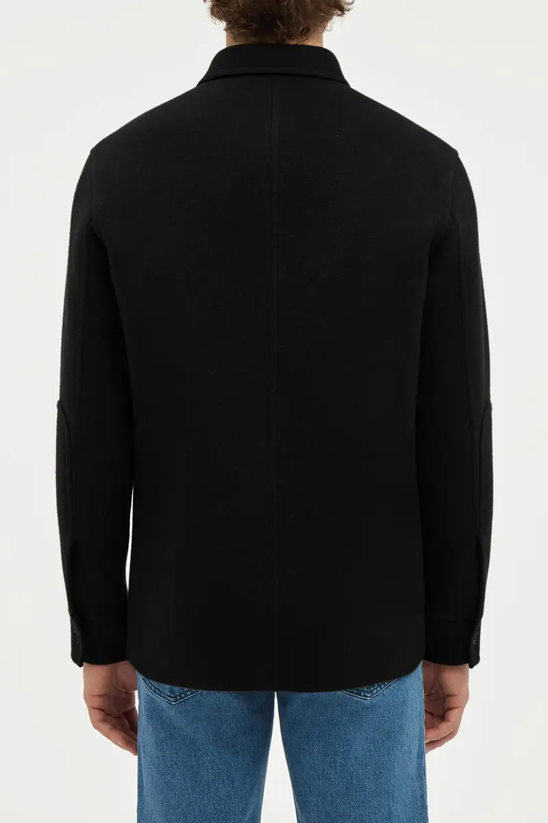 Gabriela Hearst Lucas Overshirt in Black Double-face Recycled Cashmere | Thumbnail 4