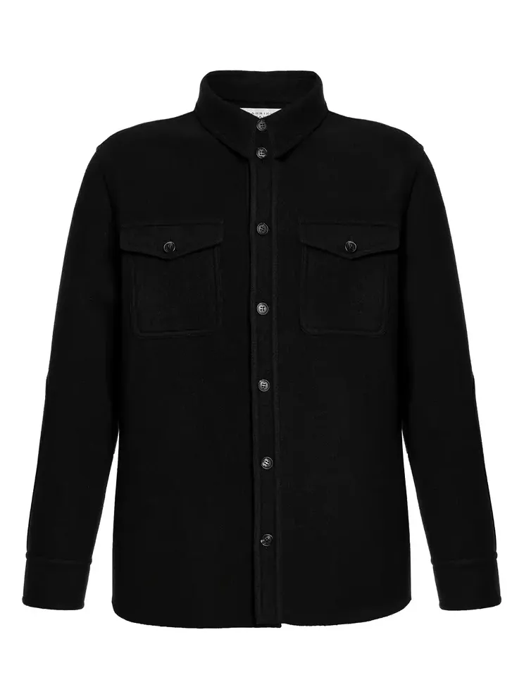 Gabriela Hearst Lucas Overshirt in Black Double-face Recycled Cashmere