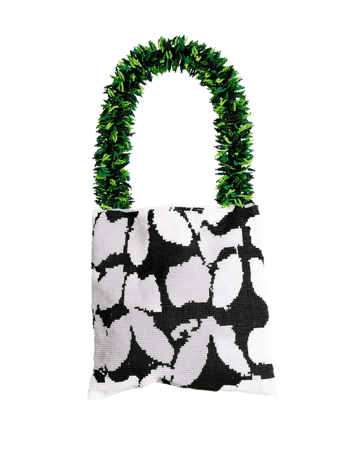 SAC DE SOUL Black, White, and Green Butterfly Clash of Prints Bag