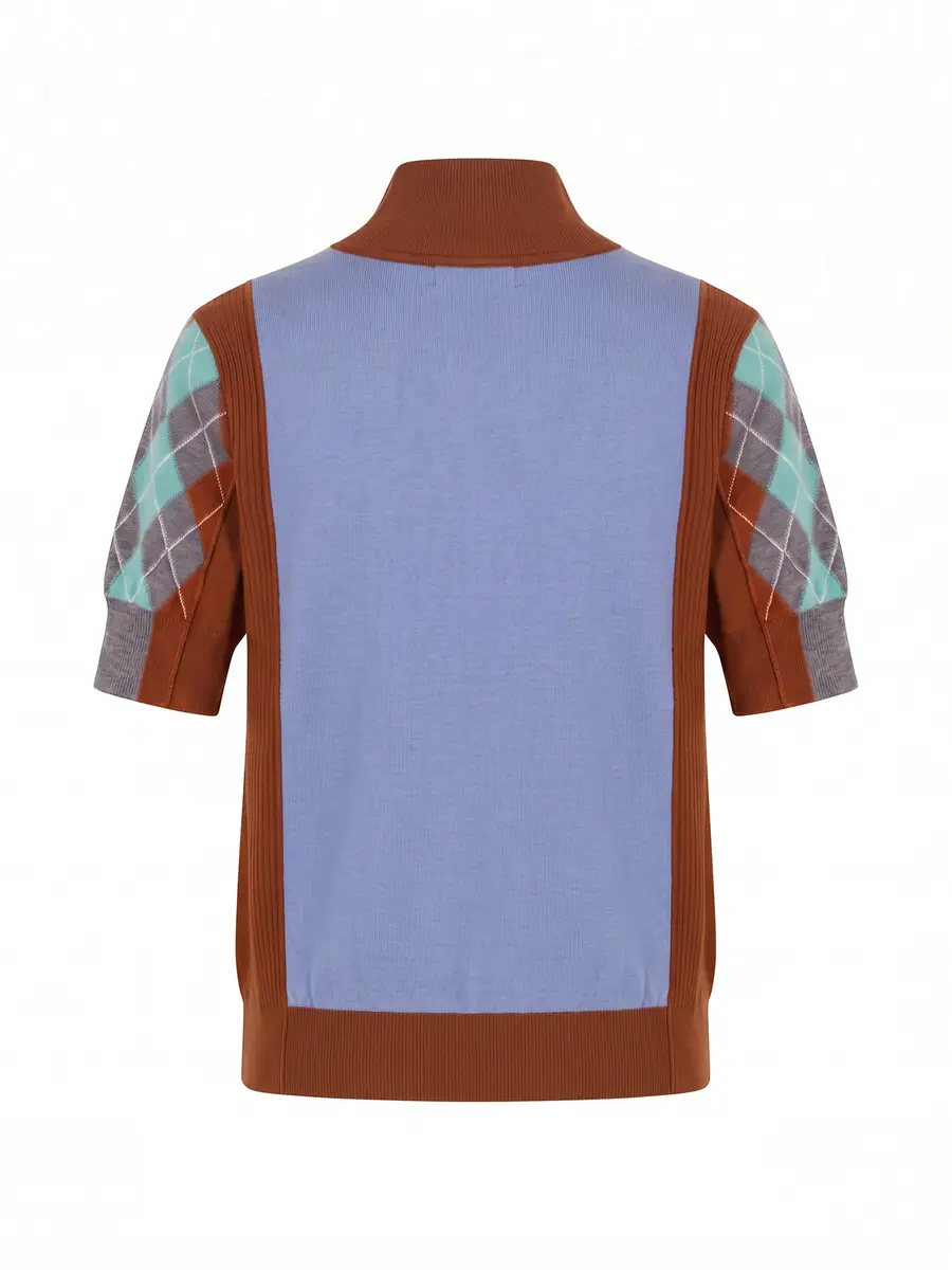 Zankov Melani Argyle Merino Short-Sleeve Sweater | Thumbnail 2 Zankov Melani Argyle Merino Short-Sleeve Sweater | Thumbnail 2