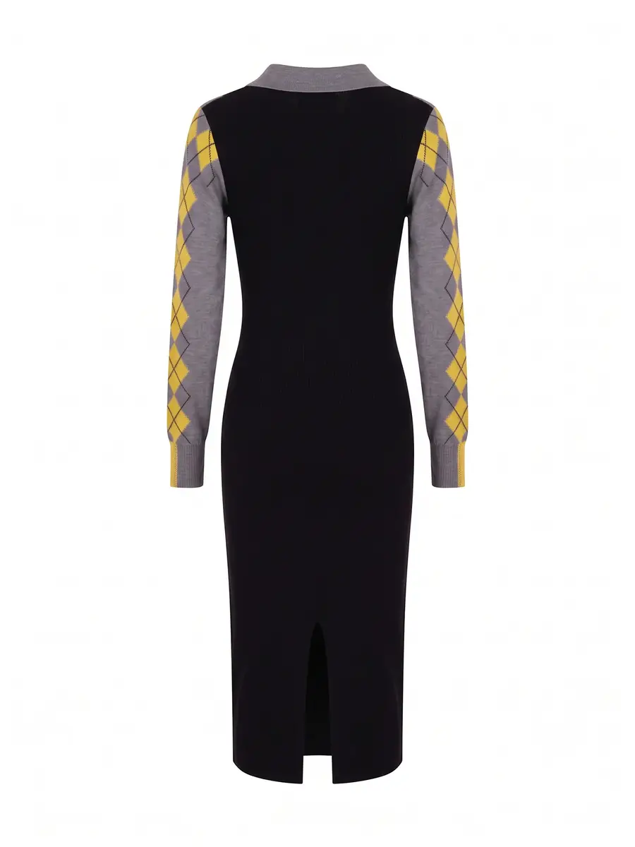 Zankov Raisa Argyle Merino Midi Dress | Thumbnail 2 Zankov Raisa Argyle Merino Midi Dress | Thumbnail 2