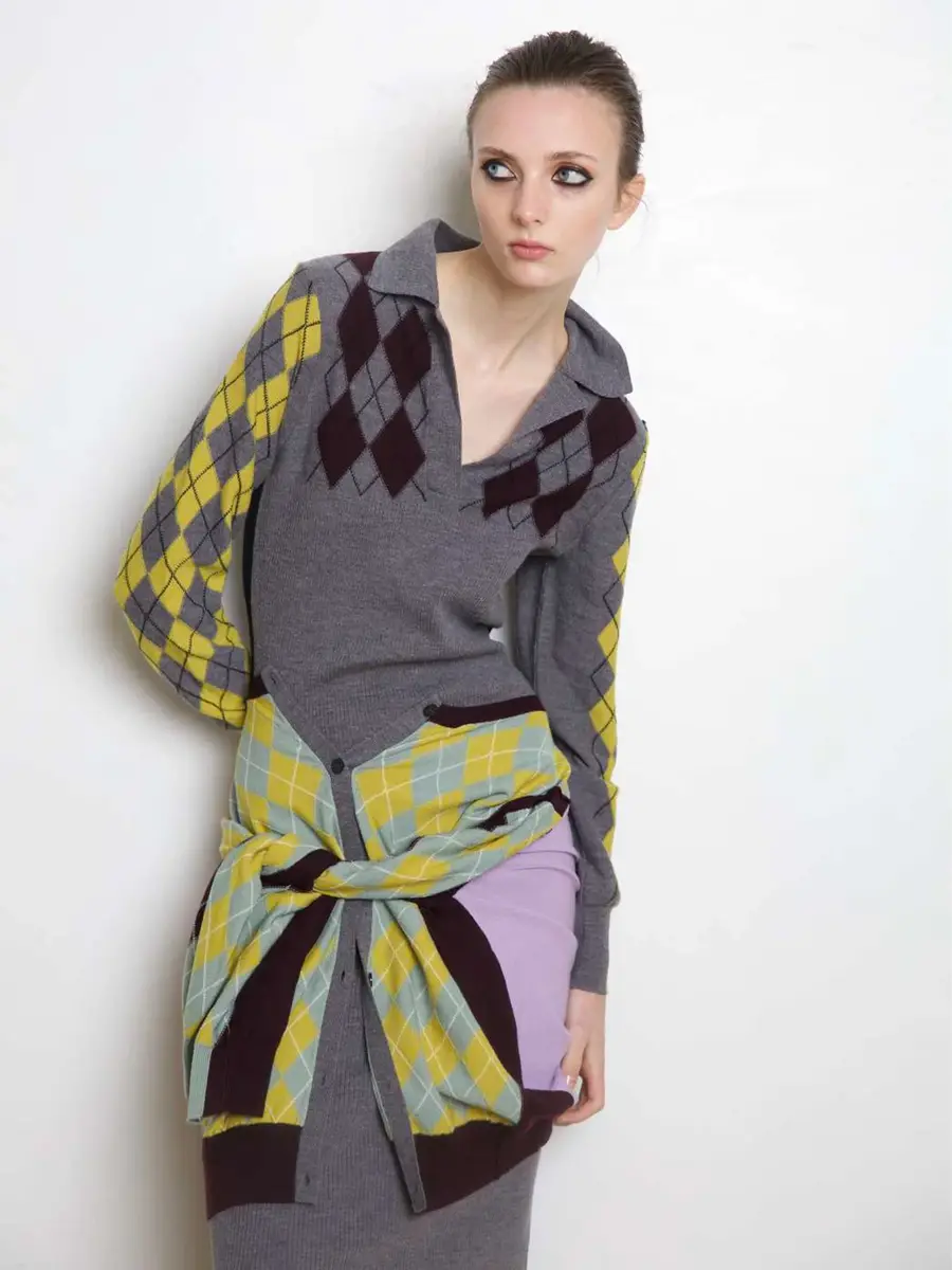 Zankov Raisa Argyle Merino Midi Dress | Thumbnail 3 Zankov Raisa Argyle Merino Midi Dress | Thumbnail 3