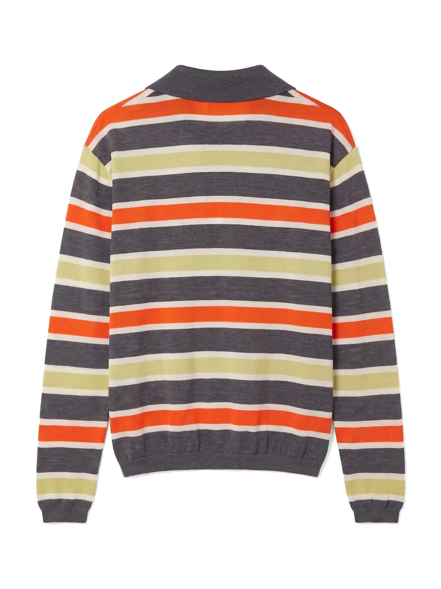 Zankov Ryan Striped Merino Polo Sweater | Thumbnail 2 Zankov Ryan Striped Merino Polo Sweater | Thumbnail 2