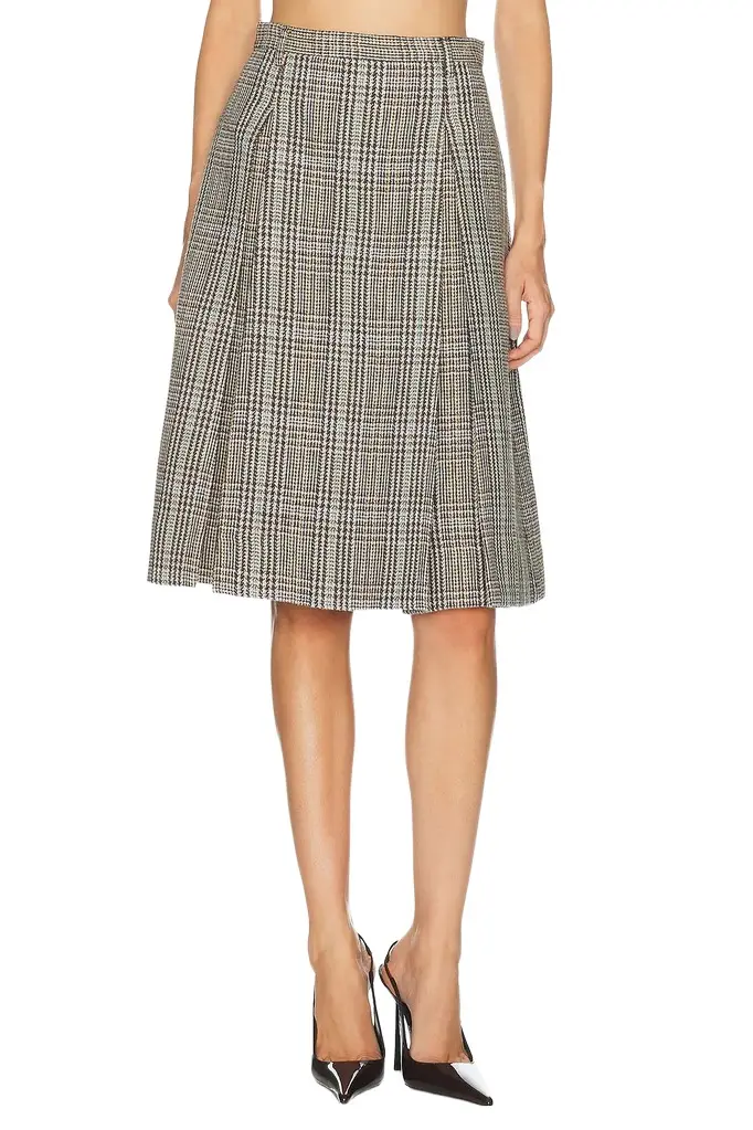 Itesha Plaid Wool Skirt