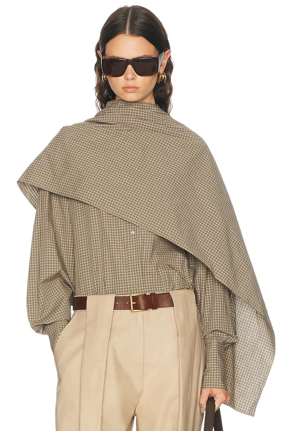 DARKPARK Georgia Detachable Scarf Popeline Shirt