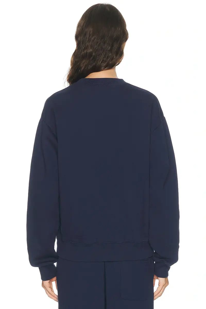 Sporty & Rich Serif Logo Embroidered Crewneck Sweatshirt | Thumbnail 3 Sporty & Rich Serif Logo Embroidered Crewneck Sweatshirt | Thumbnail 3