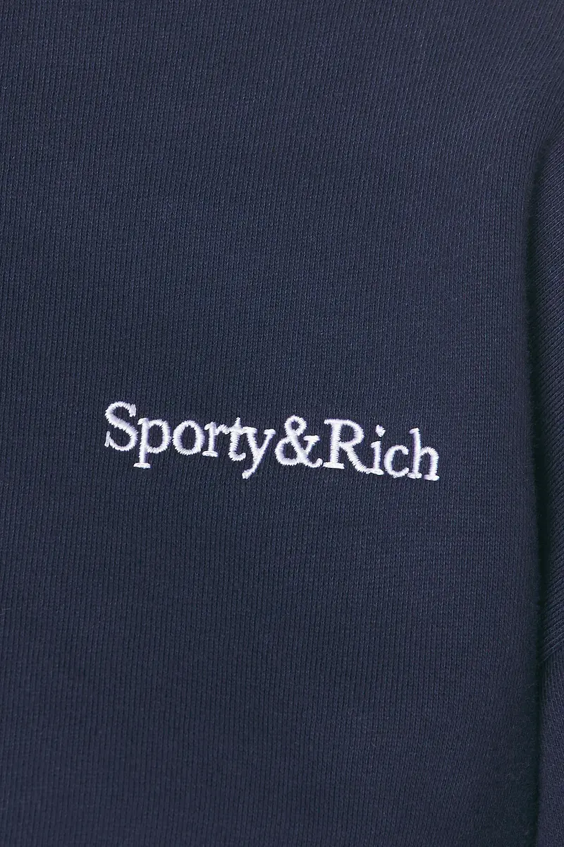Sporty & Rich Serif Logo Embroidered Crewneck Sweatshirt | Thumbnail 5 Sporty & Rich Serif Logo Embroidered Crewneck Sweatshirt | Thumbnail 5