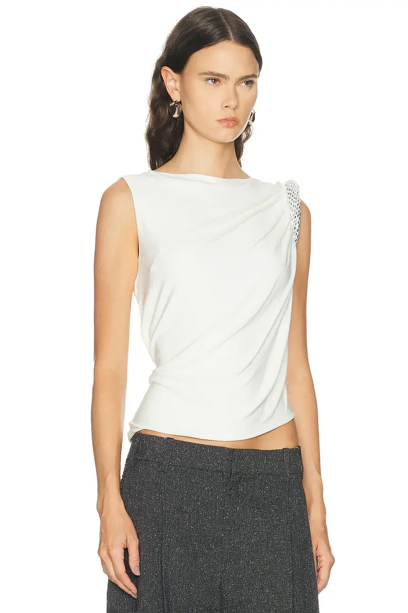 Alexander Wang Hotfix Twist Drape Sleeveless Top | Thumbnail 2 Alexander Wang Hotfix Twist Drape Sleeveless Top | Thumbnail 2