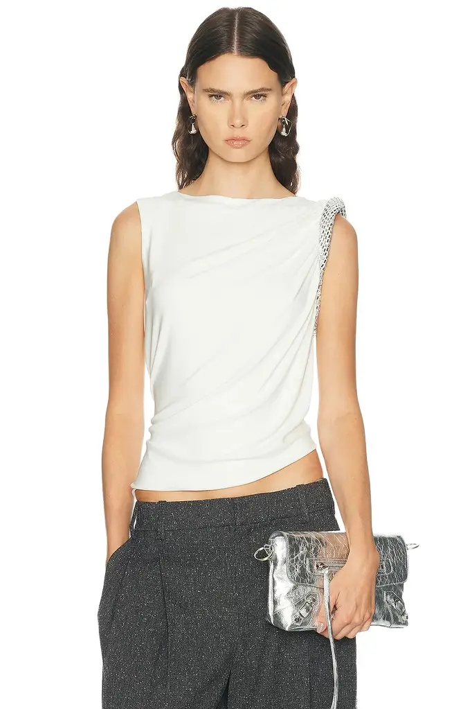 Hotfix Twist Drape Sleeveless Top