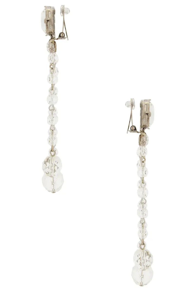 Alessandra Rich Long Glass Fringe Earrings | Thumbnail 2 Alessandra Rich Long Glass Fringe Earrings | Thumbnail 2
