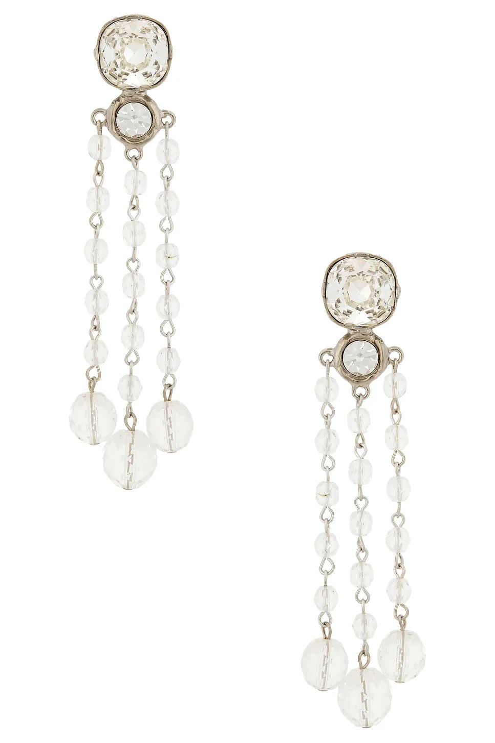 Long Glass Fringe Earrings Long Glass Fringe Earrings